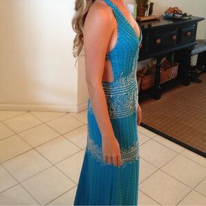 Hand beaded prom dress